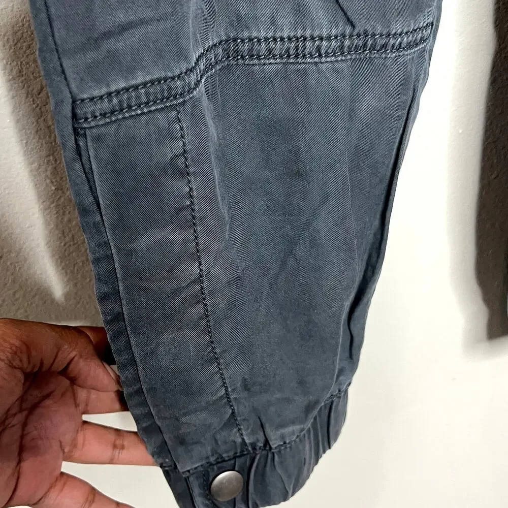 American‎ Eagle Outfitters Grey Elastic Waist Snap Hem Jogger Pants Size Small